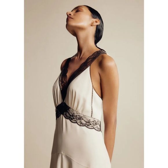 ME+EM Satin And Lace Full-Length Slip Dress - Picture 5 of 12